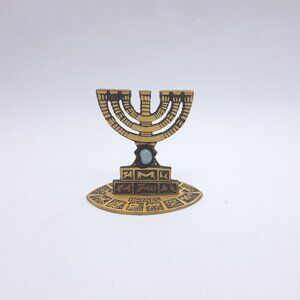 Brass Israel Menorah Souvenir by Oppenheim